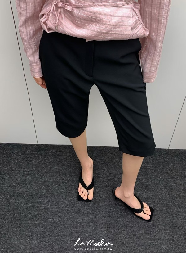 側開衩西裝卡布里褲